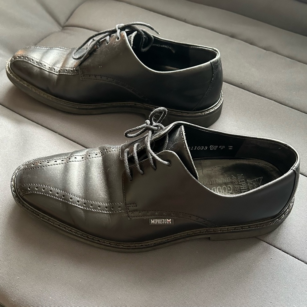 Mephisto Mens Goodyear Belt Classic Black Leather Oxfords, Size 9 - Picture 3 of 12